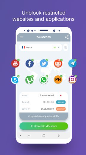 VPN Tap2free service v1.55 Pro Mod APK